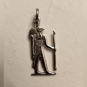 Vintage Silver Egyptian Anubis Pendant